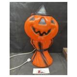 Lighted plastic pumpkin blow mold