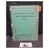 Allis Chalmers all crop harvester parts catalog
