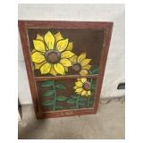 Hand painted sunflower window
