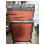 Metal toolbox with tools