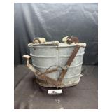 Vintage galvanized mop bucket