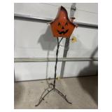 Ornate metal pumpkin birdhouse decor