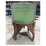 Vintage green washtub on stand