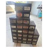 Heavy plastic assorted bolt bins full