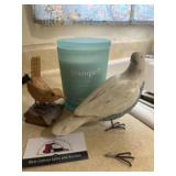Candle and bird decor