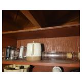 Coffee pots and glass jars