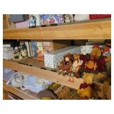 Shelf of Snowman, nativity & decor
