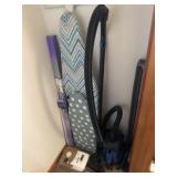 Vacuum, ironing board, iron, misc