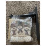 Primitive hanger with snowmen decor