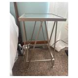 Side table with mirror top