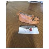 Vintage leather moccasin zipper pouch