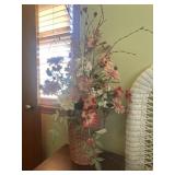 Vintage wicker basket floral arrangements