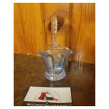 Pressed glass basket vase