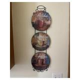 Wall hanging coffee plate decor