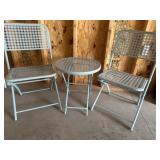 Metal table and chairs