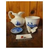 Ceramic windmill & misc pieces