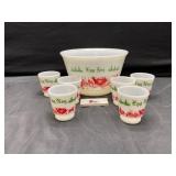 Vintage Hazel Atlas milk glass egg nog punch