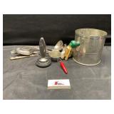 Ladles, meat tenderizer and misc