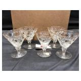 Gold rim glass goblets
