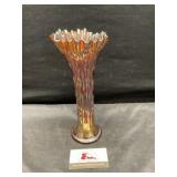 Amethyst carnival glass vase