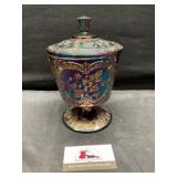 Fenton glass iridescent candy dish