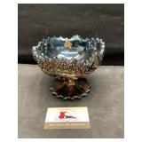 Fenton iridescent glass candy dish