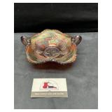 Fenton grapes and leaves carnival glass bowl