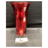 Red glass vase