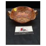 Marigold carnival glass bowl