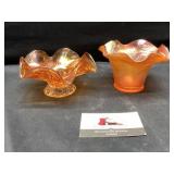 Marigold carnival glass dishes