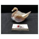 Slag glass swan