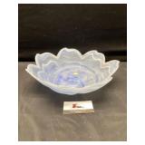 Frosted blue swirl bowl