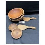 Wood bowls and paddles