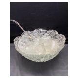 Glass punch bowl set