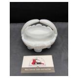 Milk glass basket