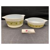 Pyrex Square Verde flowers Cinderella casserole