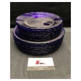 Blue glass plates
