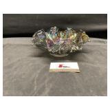 Iridescent carnival glass bowl
