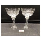 Large glass pedestal bowls