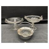 Vintage Pedestal glass bowls