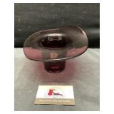 Vintage amethyst glass pansy vase