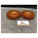 Amber glass candle holders