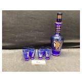 Blue glass decanter