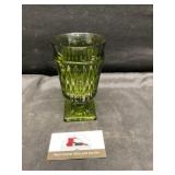 Green glass vase