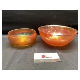 Marigold carnival glass bowls