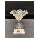 Fenton frosted ruffle dish
