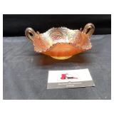 Marigold carnival glass bowl
