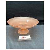 Pink satin pedestal dish