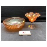 Marigold carnival glass dishes