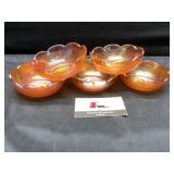 Marigold carnival glass dishes